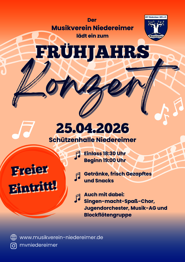 Frühjahrskonzert / Plakat: Musikverein Niedereimer 