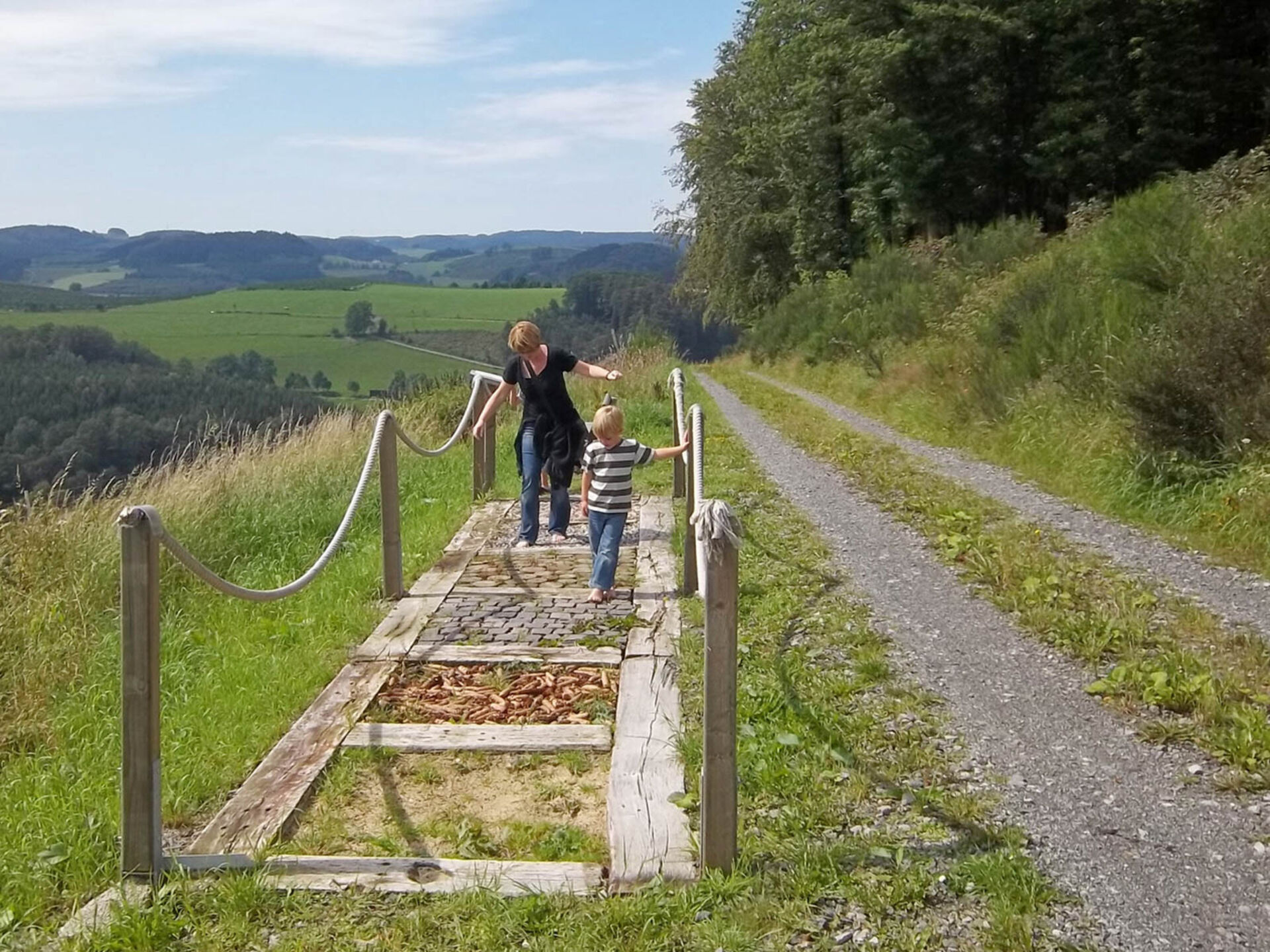 Barfußpfad auf dem Walderlebnispfad bei Dorlar im Sauerland